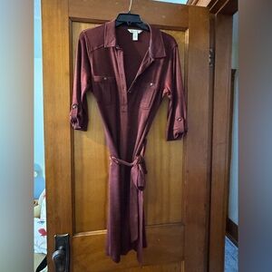 Banana Republic “original” Heritage shirtdress (maroon)